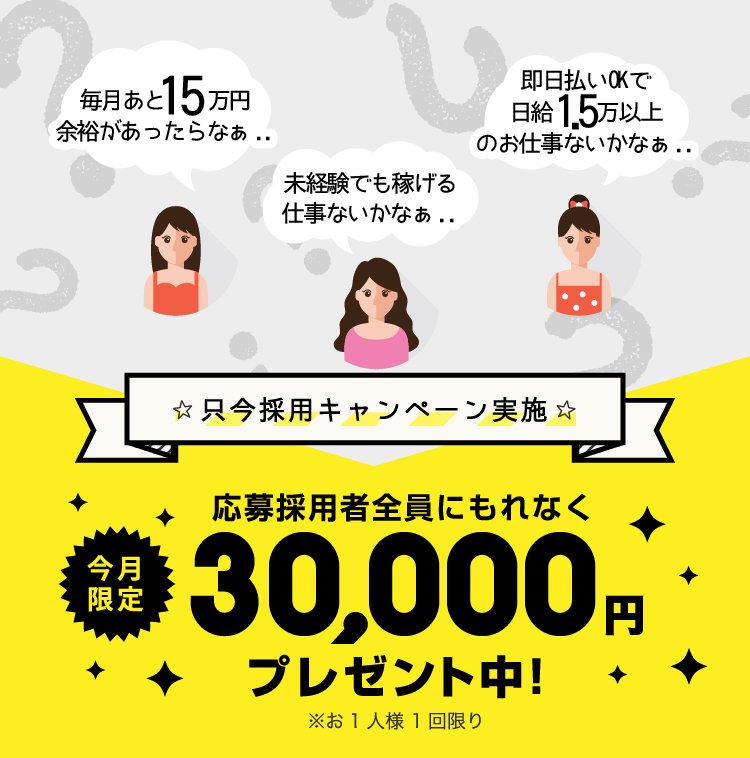 採用キャンペーン！応募者全員にもれなく50,000円プレゼント